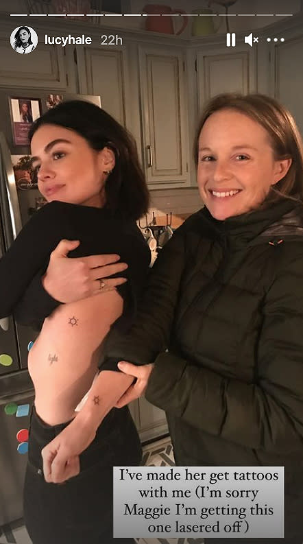 Lucy Hale apologises to sister for removing matching tattoo