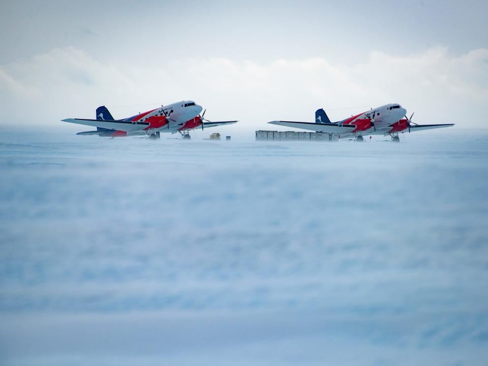 White Desert's ski planes it flies to the South Pole.