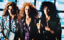 <p>This dark comedy stars Cher, Michelle Pfeiffer and Susan Sarandon as the witches of Eastwick, three dissatisfied women who lost their husbands and form a coven together to talk about their ideal man. They band together to destroy Daryl Van Horne, played by Jack Nicholson, a manipulative and abusive man who has intimate relationships with all three of them. <i>(Source: Everett Collection)</i></p>