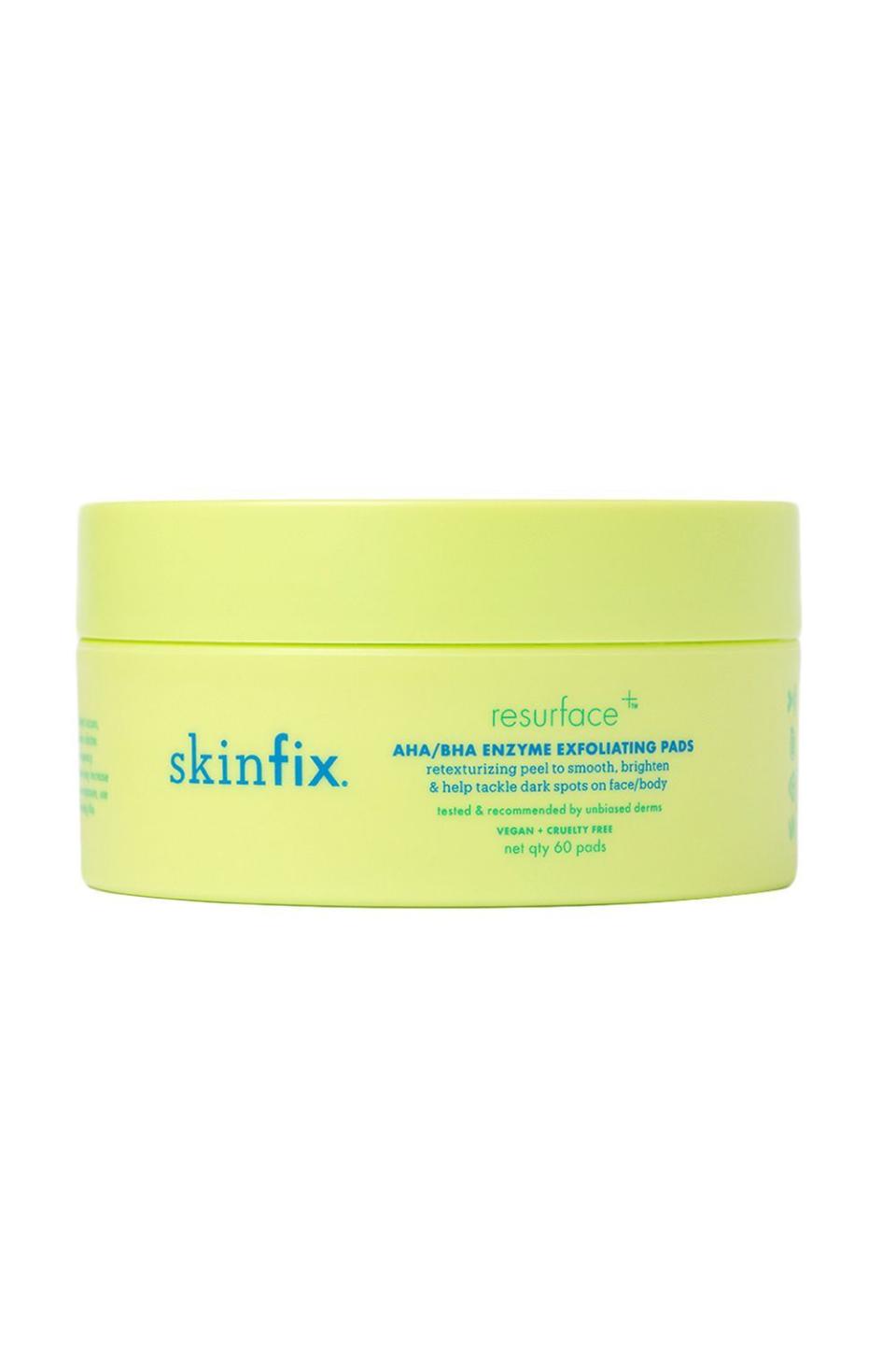 1) Skinfix Resurface+ AHA/BHA Enzyme Exfoliating Pads