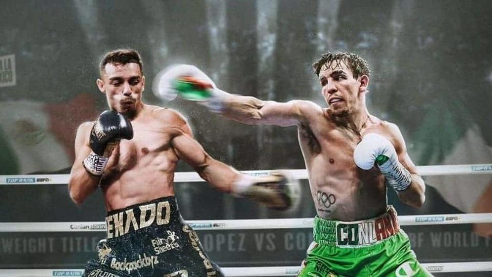 Luis Alberto “El Venado” López (izq.) peleará con Michael Conlan en Belfast, Irlanda.