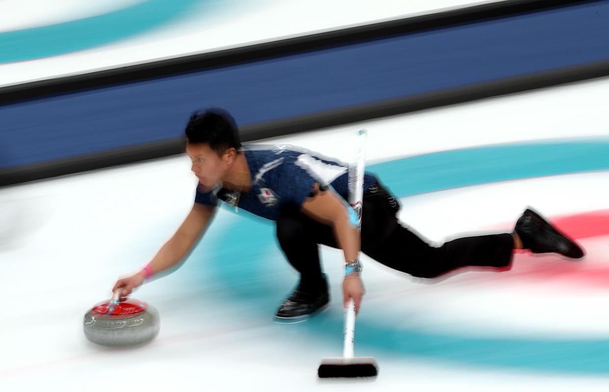 Japan’s curling team had, at least on the surface, one of the most embarrassing throws of the Olympics. (Getty)