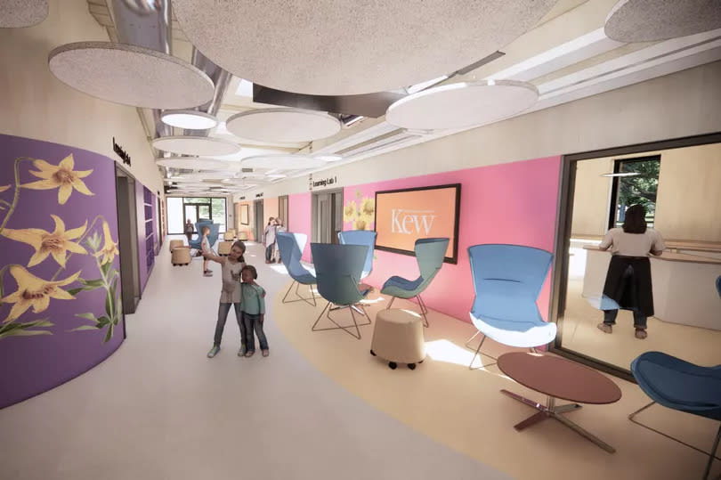 Inside the learning centre that will be built at Kew Gardens, Kew, Richmond upon Thames