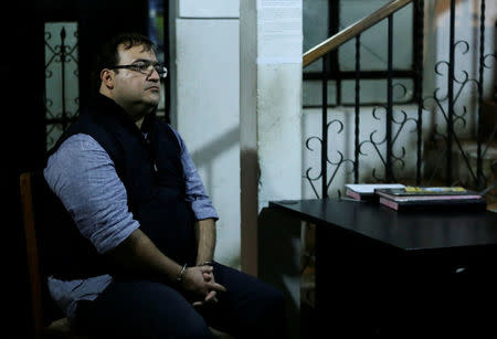 Former governor of Mexican state Veracruz Javier Duarte sits at a police station after he was detained in a hotel in Panajachel, Guatemala April 15, 2017. REUTERS/Danilo Ramirez