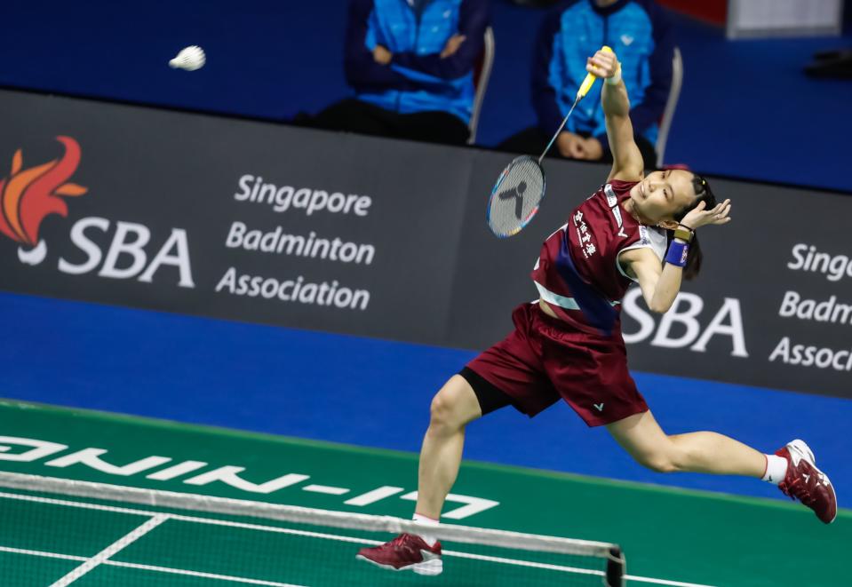 Women’s world No. 1 shuttler Tai Tzu-ying of Taiwan in action against China’s Chen Xiaoxin in the round of 16 at the Singapore Badminton Open 2019. (PHOTO: Singapore Badminton Open)