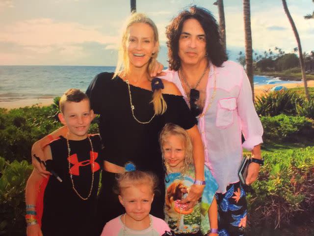 <p>Paul Stanley Facebook</p> Paul Stanley with Erin Sutton and kids Emily, Sarah and Colin in 2015