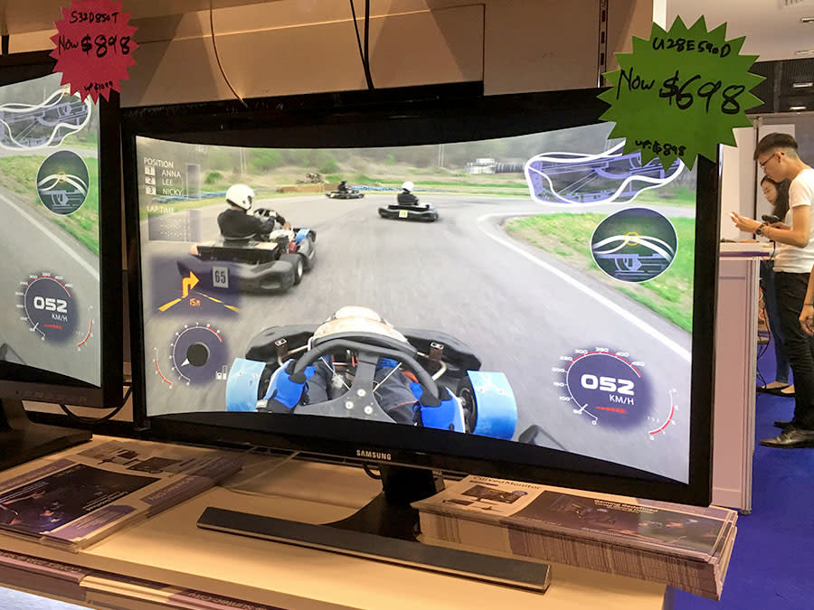 The Samsung U28E590DS is a 28-inch 4K UHD monitor with a 3,840 x 2,160-pixel resolution and 1ms response time. It has one DisplayPort and two HDMI connections, and supports FreeSync, picture-in-picture, and picture-by-picture modes. Going for $698 (down from $899), and you get a free HDMI cable and 10,000mAh iWalk powerbank.