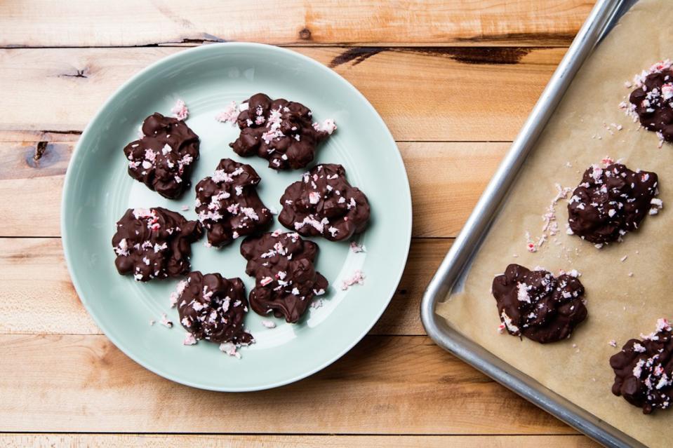 3-Ingredient Peppermint Rocky Road Candies