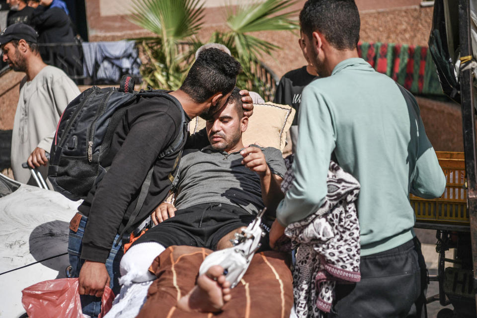 Egypt's Rafah border crossing opened for the treatment of wounded in Gaza (Abed Zagout / Anadolu via Getty Images)