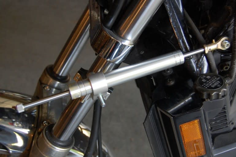 Bonneville kickstand steering damper on V30 Magna