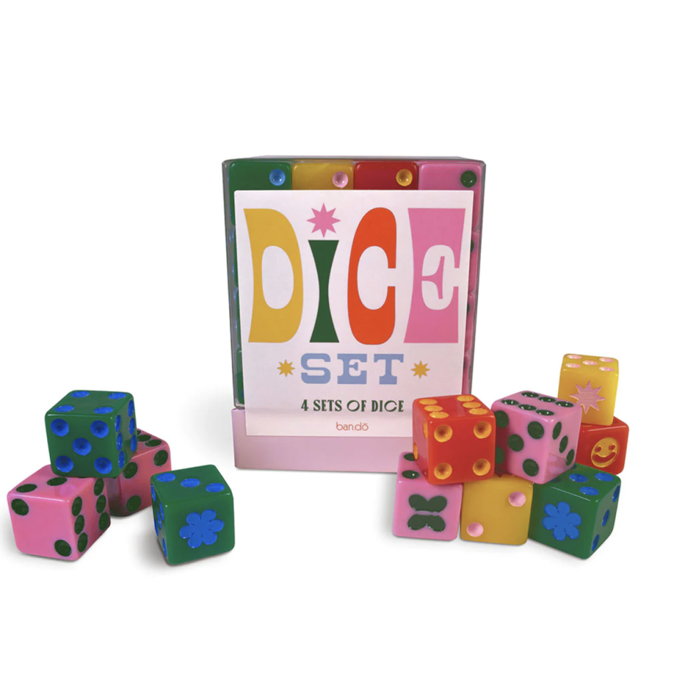 <p><a href="https://go.redirectingat.com?id=74968X1596630&url=https%3A%2F%2Fwww.bando.com%2Fproducts%2Fgame-night-dice-set&sref=https%3A%2F%2Fwww.cosmopolitan.com%2Fstyle-beauty%2Ffashion%2Fg44879627%2Fgifts-for-couples%2F" rel="nofollow noopener" target="_blank" data-ylk="slk:Shop Now;elm:context_link;itc:0" class="link ">Shop Now</a></p><p>Game Night! Dice Set</p><p>bando.com</p><p>$28.95</p>