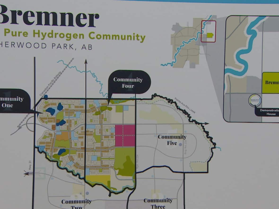 The Bremner community is proposed to be Canada's first all-hydrogen community.  (Nathan Gross/CBC  - image credit)