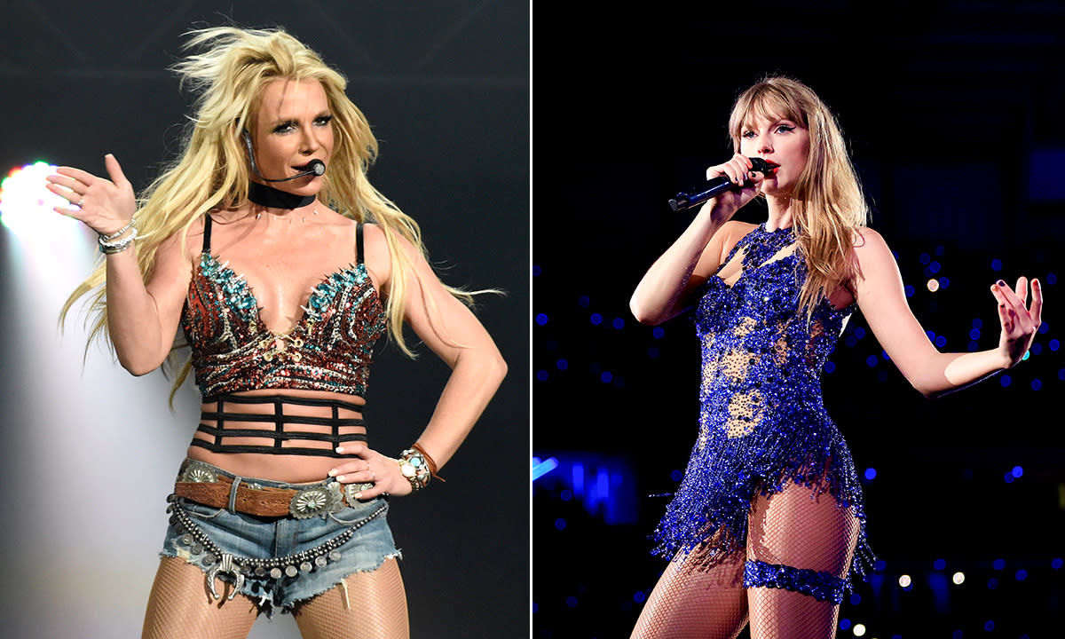 Britney Spears and Taylor Swift have both been involved in feuds in 2023. (Getty)