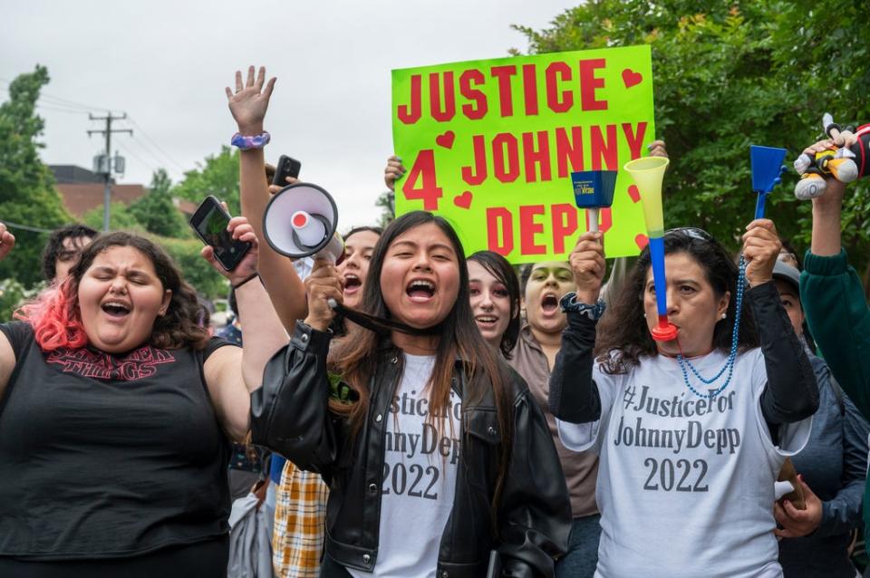 During the course of the trial fans have gathered outside the courtroom (Craig Hudson/AP) (AP)