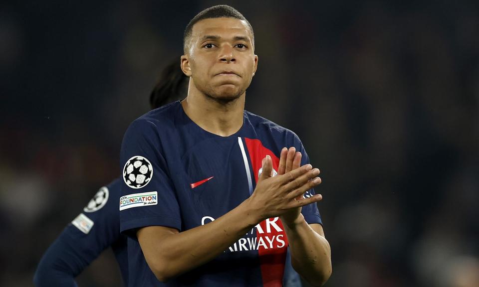 <span><a class="link " href="https://sports.yahoo.com/soccer/players/3893765/" data-i13n="sec:content-canvas;subsec:anchor_text;elm:context_link" data-ylk="slk:Kylian Mbappé;sec:content-canvas;subsec:anchor_text;elm:context_link;itc:0">Kylian Mbappé</a> is likely to leave Paris Saint-Germain in the summer.</span><span>Photograph: Yoan Valat/EPA</span>