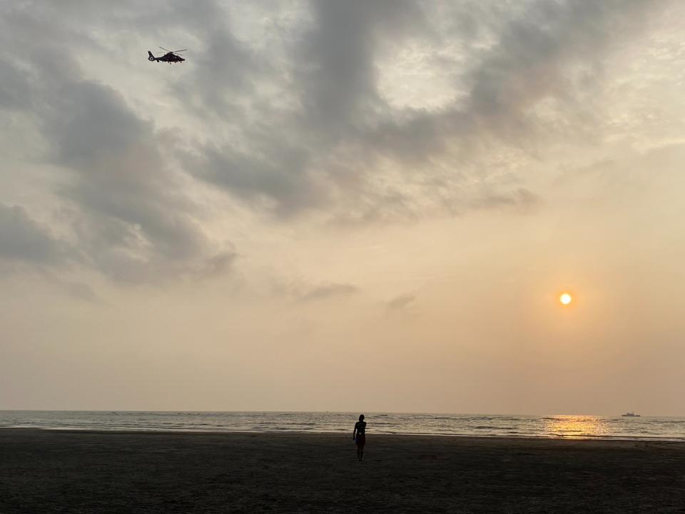 台中市消防局申請空勤直升機協助救溺。讀者提供