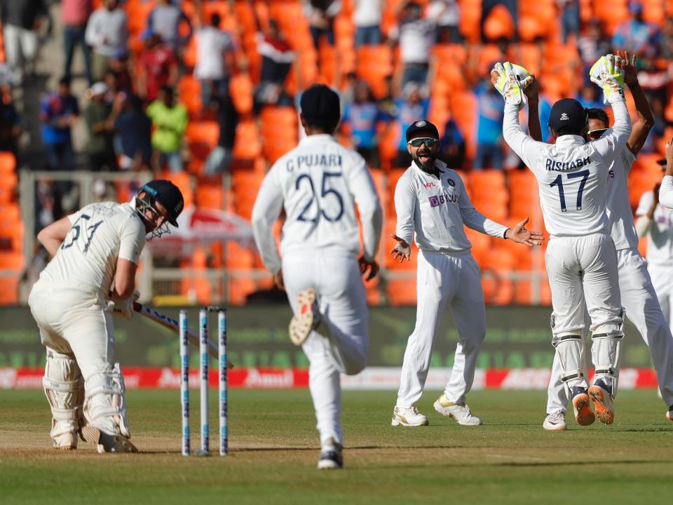 India celebrate the wicket of Jonny Bairstow (Sportzpics for BCCI)