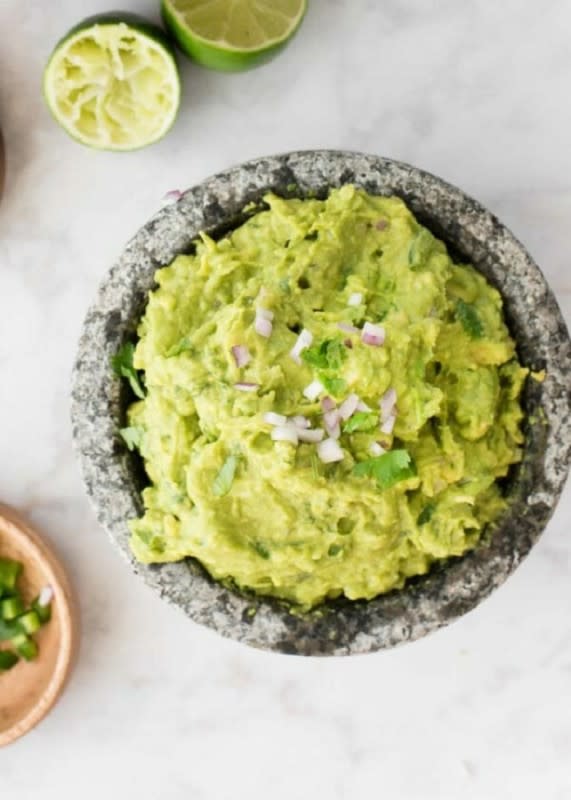 <p>Simply Recipes</p><p>If you love the lime- and cilantro-spiked guacamole from Chipotle Mexican Grill, then this recipe is for you.</p><p><strong>Get the recipe: </strong><a href="https://www.simplyrecipes.com/recipes/copy_cat_chipotle_guacamole/?utm_source=pinterest&utm_campaign=201908&utm_content=oneimagetoptext" rel="nofollow noopener" target="_blank" data-ylk="slk:Copycat Chipotle Guacamole;elm:context_link;itc:0;sec:content-canvas" class="link rapid-noclick-resp">Copycat Chipotle Guacamole</a></p>