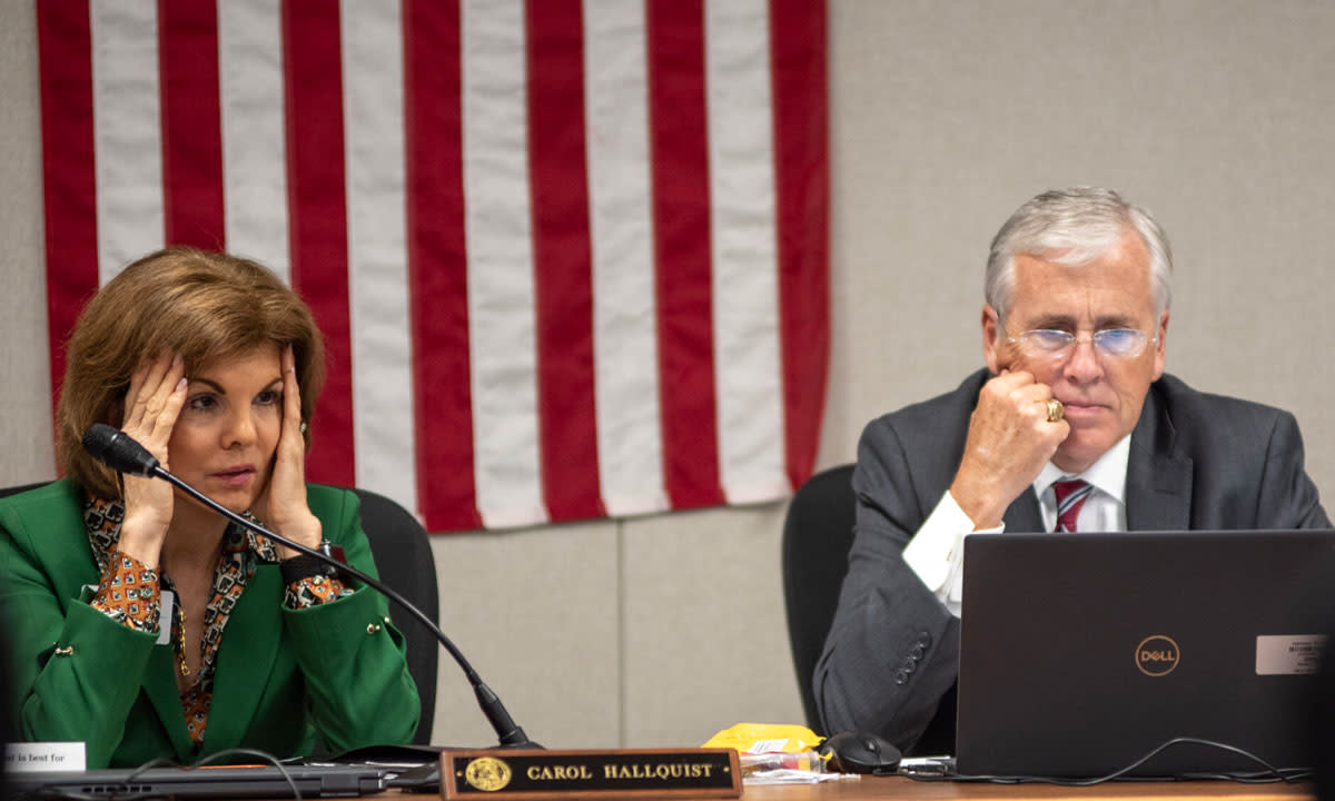 This is a photo of Missouri State Board of Education Vice President Carol Hallquist and President Charlie Shields