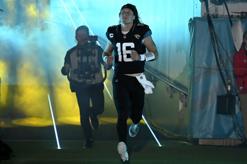 Jacksonville Jaguars quarterback Trevor Lawrence was placed in the concussion protocol after a loss to the Baltimore Ravens on Sunday in Jacksonville, Fla. File Photo by Joe Marino/UPI