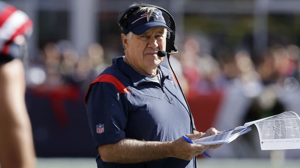 Belichick during the second half of the Patriots' game against the Saints. - Michael Dwyer/AP