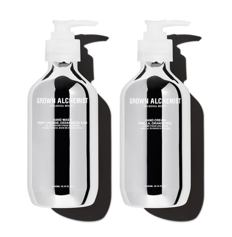 <p><em><strong>Brittany Talarico, Senior Style Editor</strong></em>: Hand washing, but make it luxe! What better way to show your love this holiday season than with a not-so-subtle reminder that we all need to continue to wash our hands 24/7. This chic duo comes in a gift box and is "formulated with rich hydrating botanicals" to leave hands feeling clean and soft.</p> <p><strong>Buy it!</strong> Grown Alchemist Hand Care Kit, $70; <a href="https://www.grownalchemist.com/us/kits-gifts/hand-care-kit.html" rel="nofollow noopener" target="_blank" data-ylk="slk:grownalchemist.com;elm:context_link;itc:0;sec:content-canvas" class="link ">grownalchemist.com </a></p>