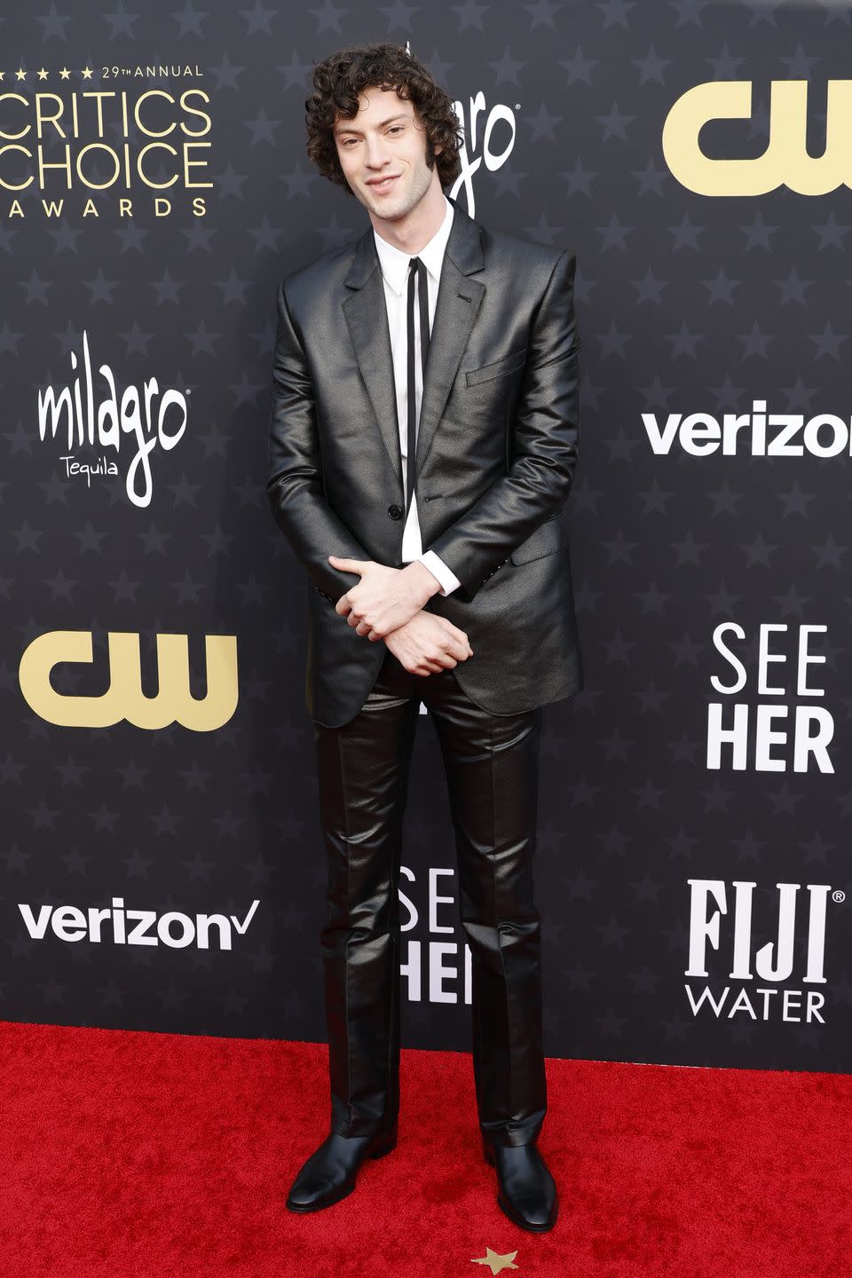 santa monica, california january 14 dominic sessa attends the 29th annual critics choice awards at barker hangar on january 14, 2024 in santa monica, california photo by frazer harrisongetty images