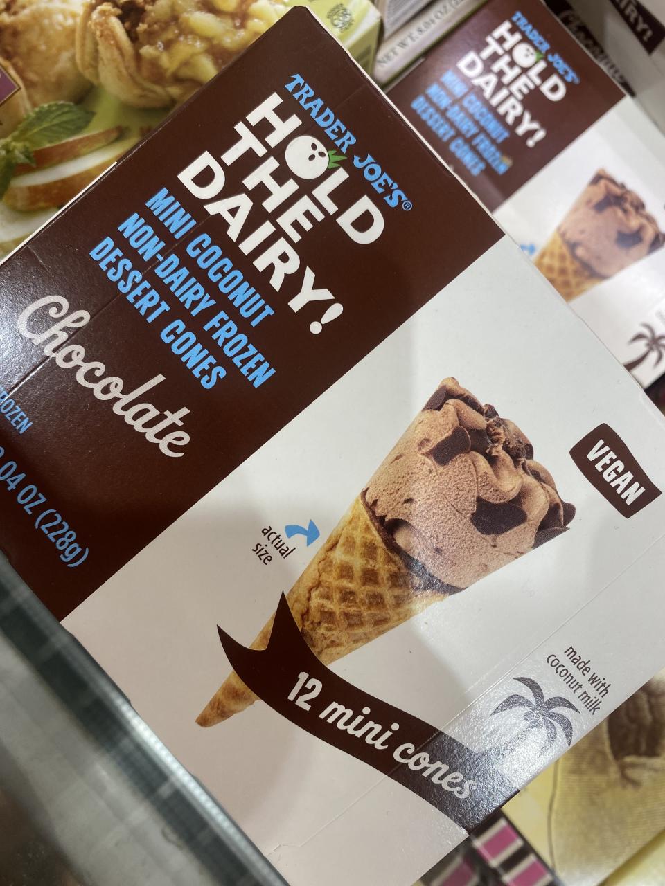 Hold the Dairy! Mini Chocolate Coconut Non-Dairy Frozen Dessert Cones