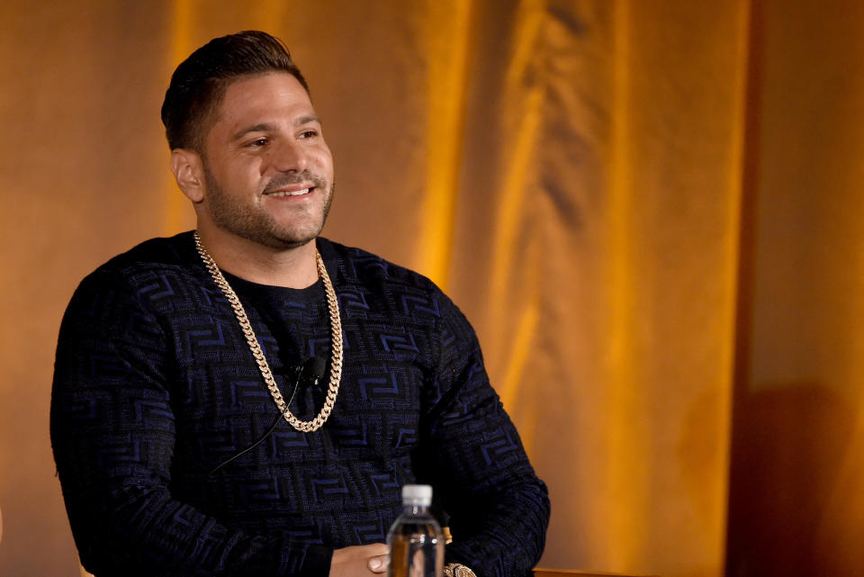 Ronnie Ortiz-Magro of ‘Famously Single’ speaks onstage during the 2017 NBCUniversal Summer Press Day. (Photo: Kevin Winter/Getty Images)