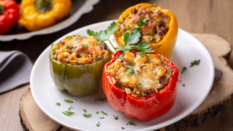 stuffed peppers on a plate