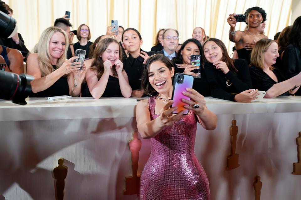 America Ferrera on the red carpet at the 96th Oscars at the Dolby Theatre at Ovation Hollywood in Los Angeles on Sunday, March 10, 2024.