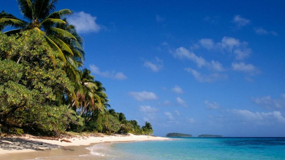 Una playa en las Islas Marshall.