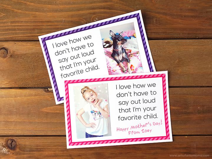 mothers day crafts for kindergarteners selfie card