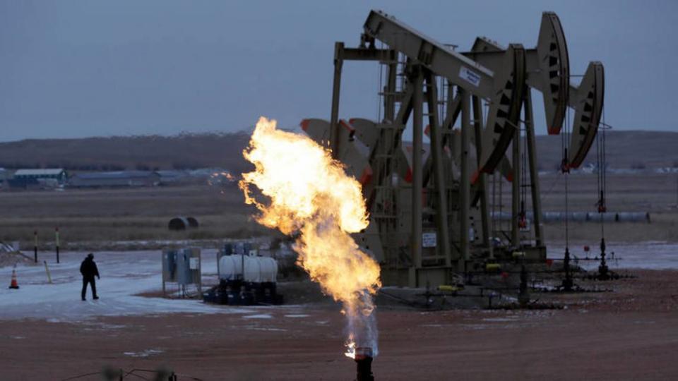 Natural gas is an abundant source of energy. South Carolina officials are considering a new gas plant. In this photo, excess natural is being being burned off in a flare.