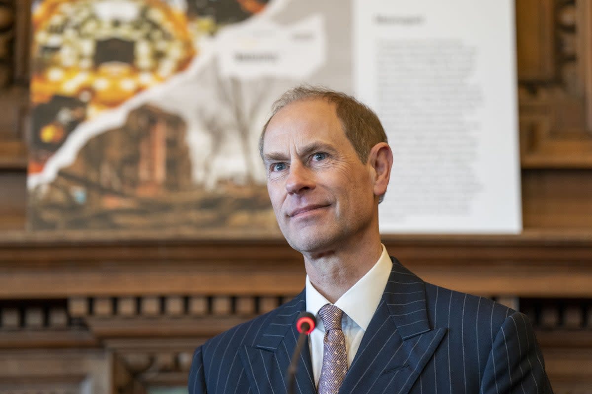 The new Duke of Edinburgh speaking in the City Chambers in Edinburgh during an event to mark one year since the city’s formal response to the invasion of Ukraine. Picture date: Friday March 10, 2023. (PA Wire)