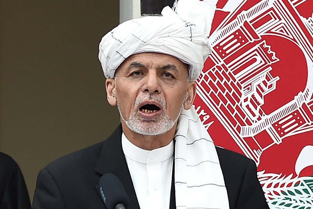 Ashraf Ghani at the Presidential Palace in Kabul in March last year  (AFP via Getty Images)