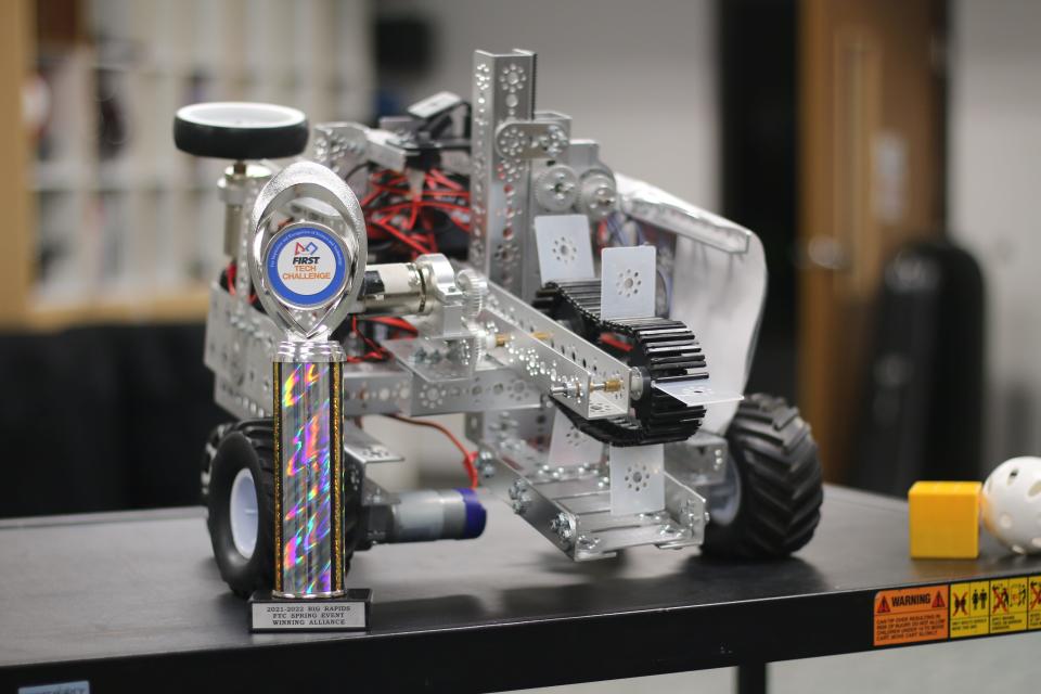 The Concord Academy Bot-O-Caps winning robot the team created and programmed.