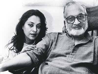 Priya with father and theatre thespian Vijay Tendulkar