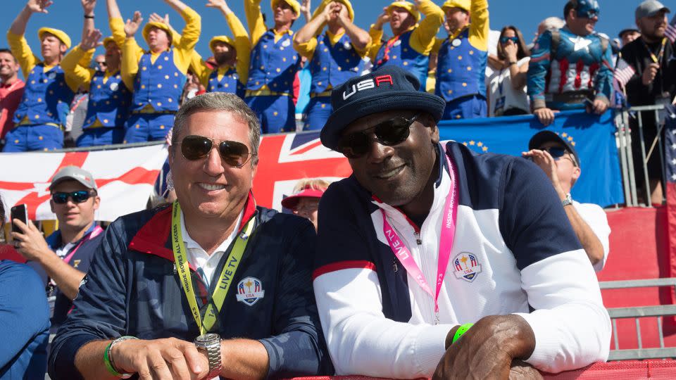 Jordan competes in the stands at Hazeltine National Golf Course in Chaska, Minnesota, during the 2016 Ryder Cup. -Montana Pritchard/PGA of America/Getty Images