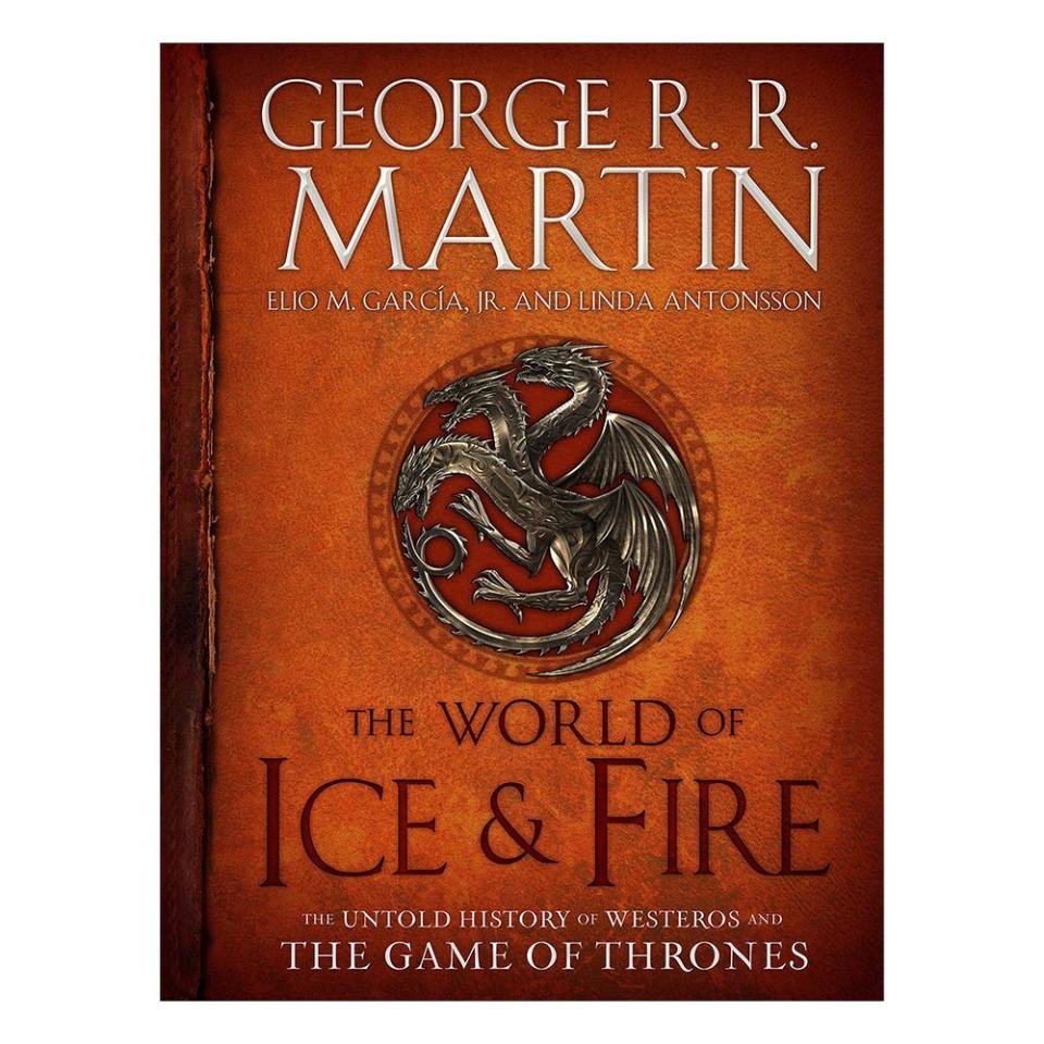 <p><strong>Bantam</strong></p><p>amazon.com</p><p><strong>$28.10</strong></p><p><a href="https://www.amazon.com/World-Ice-Fire-History-Westeros/dp/0553805444/?tag=syn-yahoo-20&ascsubtag=%5Bartid%7C2089.g.34239500%5Bsrc%7Cyahoo-us" rel="nofollow noopener" target="_blank" data-ylk="slk:Shop Now;elm:context_link;itc:0;sec:content-canvas" class="link ">Shop Now</a></p><p>If your guy is a fan of <em>Game of Thrones</em>, he’ll love this tome, which provides a deep dive into Westeros and the lands beyond. The history, people, cultures, and creatures that make this world of ice and fire so fascinating are detailed in maps, family trees, and gorgeous illustrations.</p>