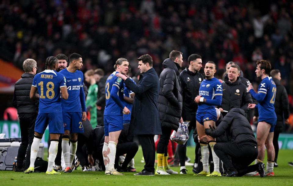 Mauricio Pochettino and his players were stunned by Van Dijk’s late winner (Photos by Getty)