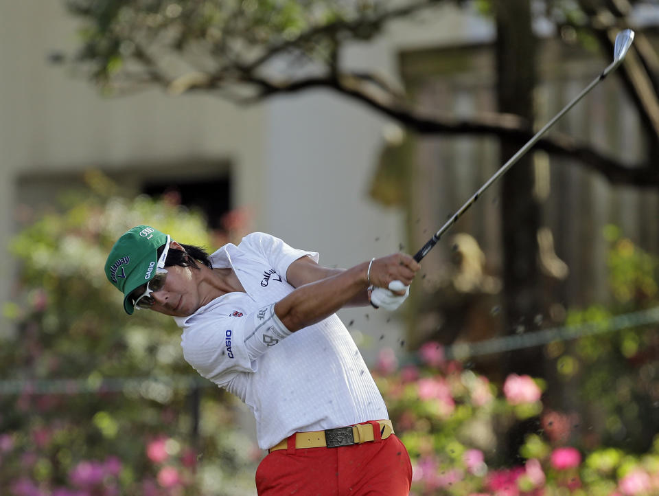 Ryo Ishikawa, of Japan, follows through on a shot on the 17th hole during the first round of the Arnold Palmer Invitational golf tournament at Bay Hill on Thursday, March 20, 2014, in Orlando, Fla. (AP Photo/Chris O'Meara)
