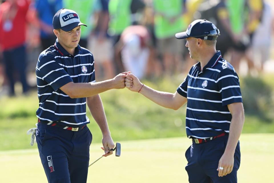 Jordan Spieth and Justin Thomas on the 11th hole at the Ryder Cup 2023 (Getty Images)
