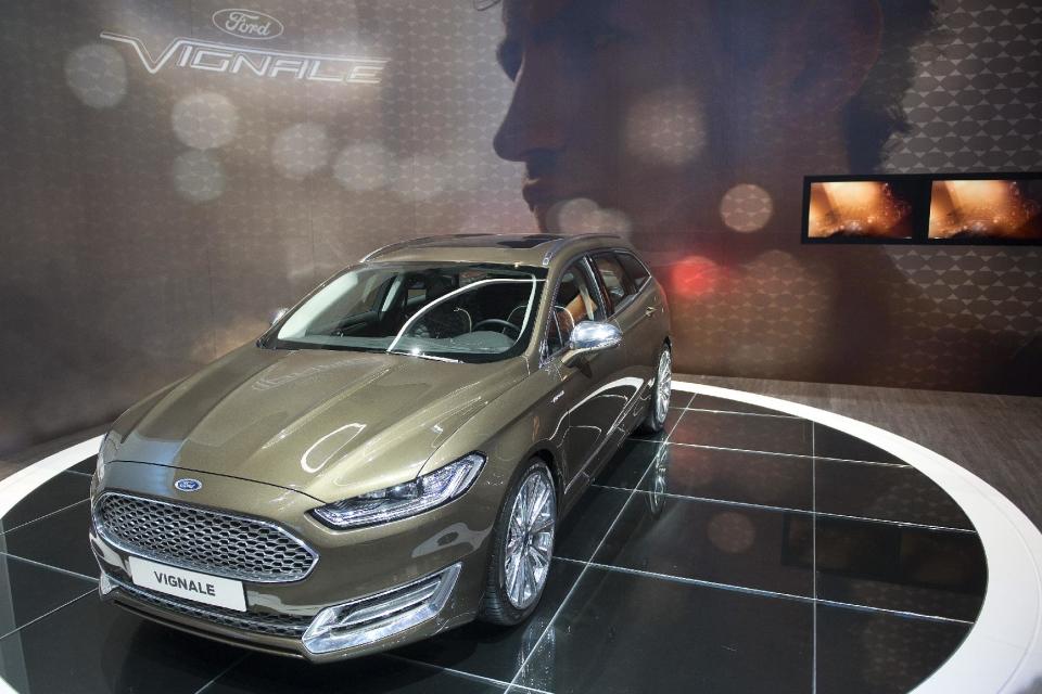 The New Concept Car Ford Vignale is on display at the 84. Geneva International Motor Show in Geneva, Switzerland, Tuesday, March 4, 2014. (AP Photo/Keystone,Sandro Campardo)