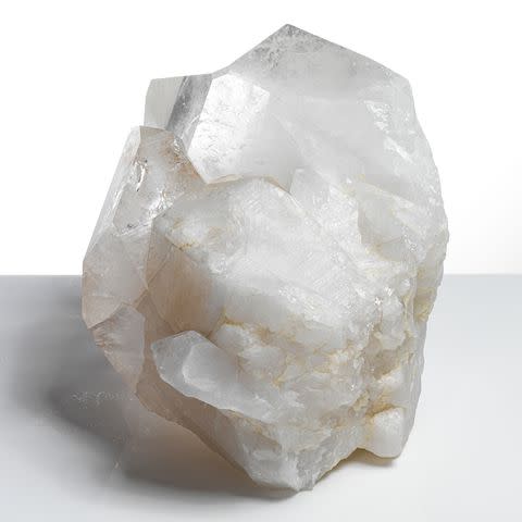 <p>Getty</p> Close up white quartz crystal on white background