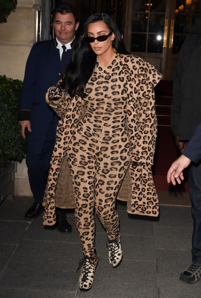 You Must See Kim Kardashian’s Skintight Leopard-Print Catsuit and ...