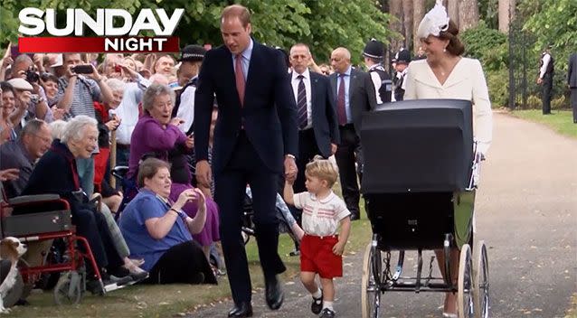 The Duke and Duchess of Cambridge with their children.