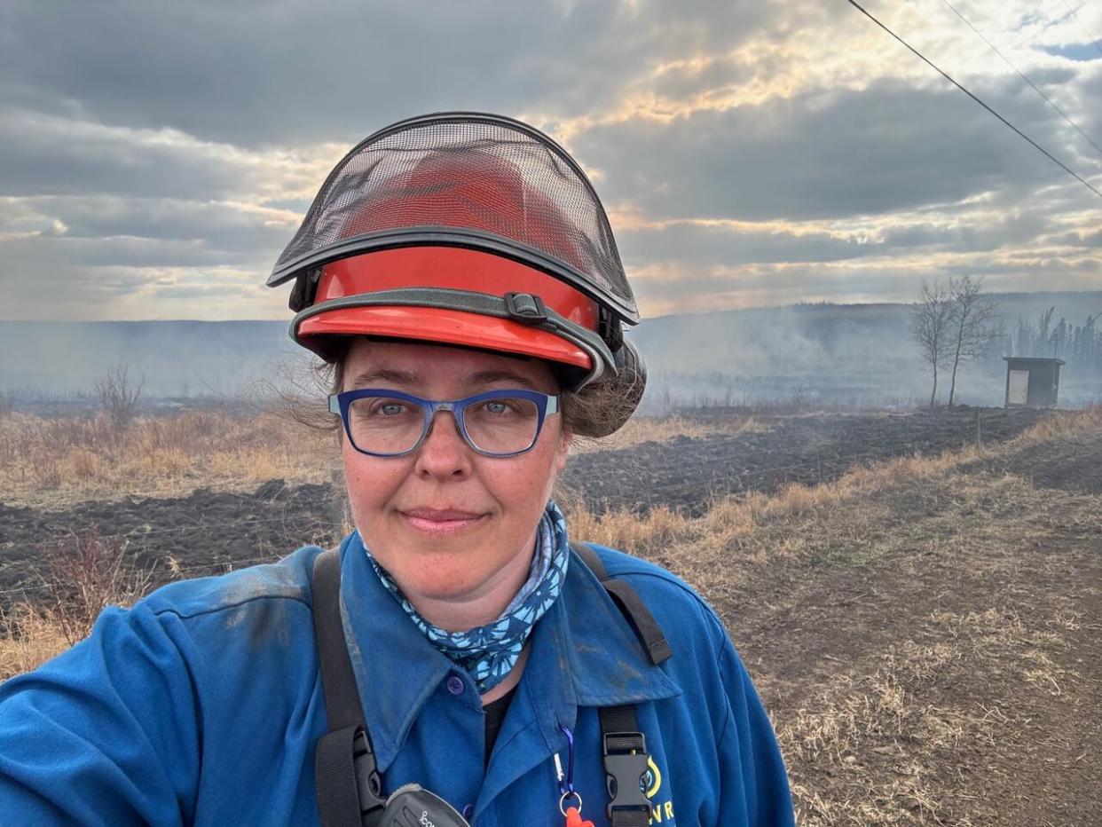Wildland crew leader and ignition specialist Sonja Leverkus is based in Fort Nelson in northwestern B.C.  (Submitted by Sonja Leverkus - image credit)