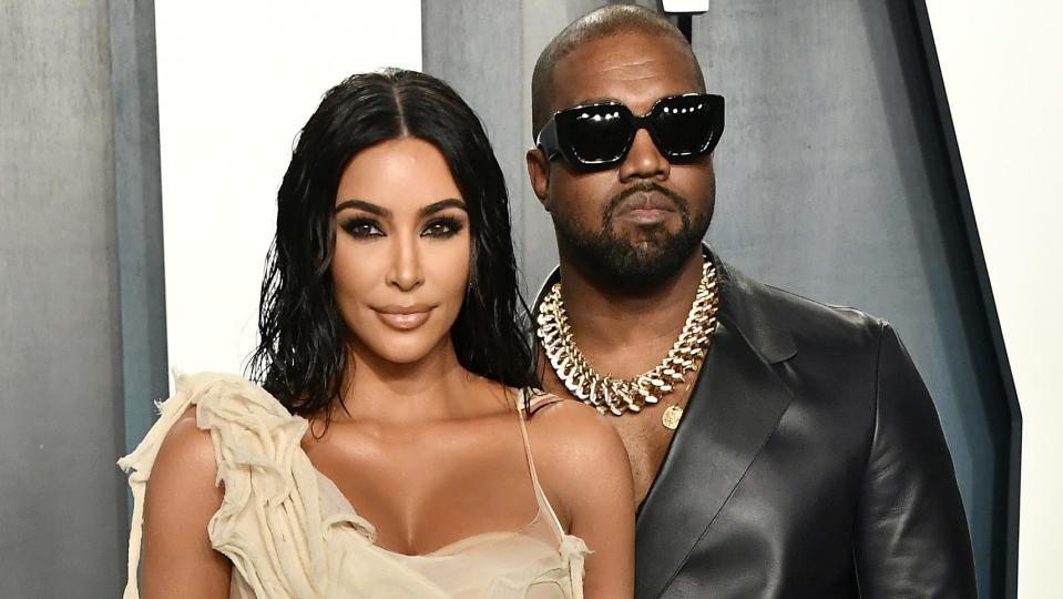 (L-R) Kim Kardashian and Kanye West