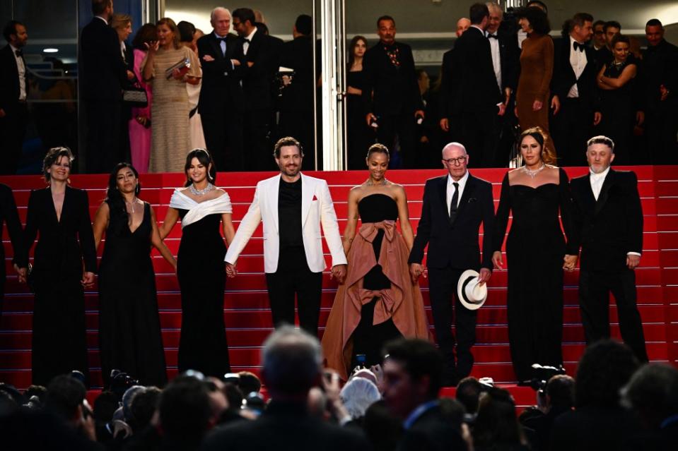 The cast of “Emilia Perez” at the Cannes Film Festival. AFP via Getty Images